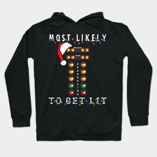 Most Likely To Get Lit Drag Racing Christmas Tree Christmas Lights Santa Xmas Racing Holiday Hoodie